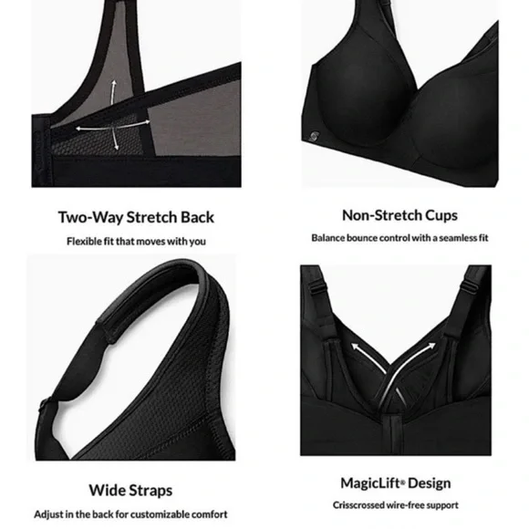 - Glamorise 40I White MagicLift Seamless Sport Bra! NEW! - Picture 5 of 15